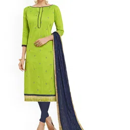 HERE&NOW Geometric Embroidered Mirror Work Unstitched Dress Material-image-72