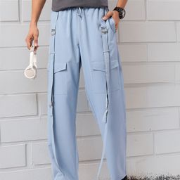 Kook N Keech Men Utility Chic Baggy Trousers with Belt-Detail-image-60