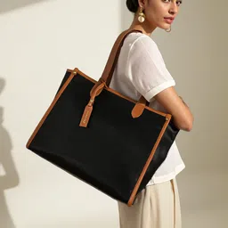 Mast & Harbour PU Structured Shoulder Bag with Cut Work-14