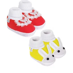 NESKA MODA 3 To 12 Months Baby Boys & Baby Girls 2 Pair Combo Soft Cotton Butterfly Frill Booties-image-71