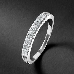 Peora Sterling Silver Rhodium-Plated Cubic Zirconia Studded Finger Ring-image-66