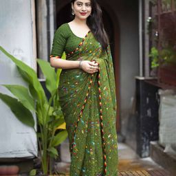 HERE&NOW Warli Pure Georgette Saree-image-39