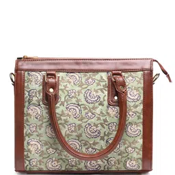 Block N Style Women Floral Printed Structured Cotton Handheld Bag-37