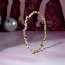 Mia by Tanishq Women 14Kt Yellow Gold-Plated AD Stone Studded Bangle-image-55