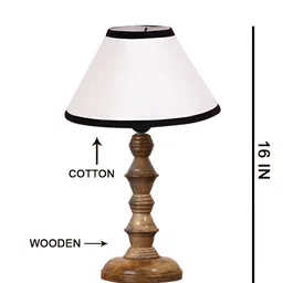 Aura White Wood Traditional Abstract Shaped Table Lamp-picture-36
