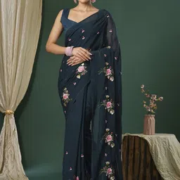 Saree mall Embroidered Floral Saree-35