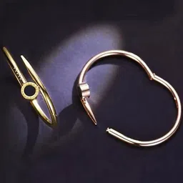 MEENAZ Set Of 2 Gold-Plated AD Studded Stainless Steel Anti Tarnish Kada Bracelet-6