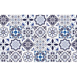 INDIAN ROYALS Blue & White Mosaic PatternPrinted Self-Adhesive & Durable Wall Sticker-image-55