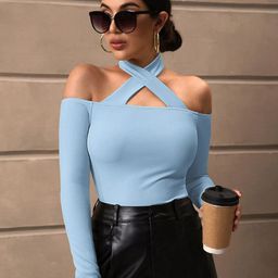 AVANOVA Cold-Shoulder Sheen Top-image-99