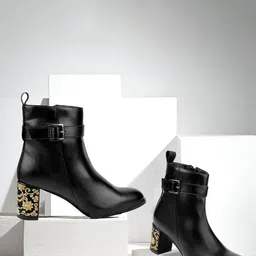 Bxxy PU Work High-Top Block Pumps-13