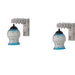SOMIL Blue Glass Cylinder Printed Wall Lamps-image-91