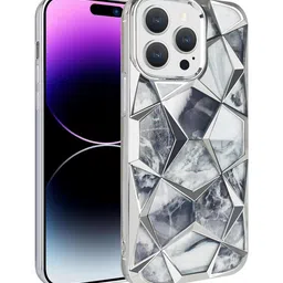 CASE CREATION Women Geometric Printed 3D Diamond Glitter Sparkle iPhone 15 Bumper Case-18