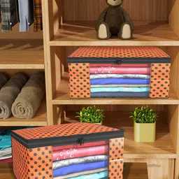 Kuber Industries Orange & Grey 12 Pieces Printed Foldable Multi Utility Organisers-15