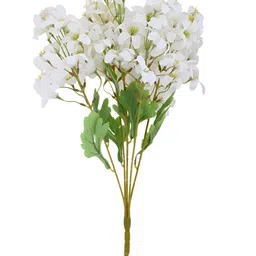 CraftVatika White & Green Non-Hanging Lily Artificial Flower-10