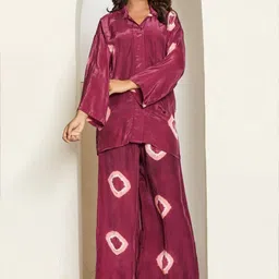 HOUSE OF JAMOTI Mauve Mandola Printed Shirt With Palazzos Co-ord Set-picture-21