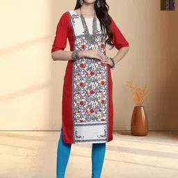 HERE&NOW Selection Of 2 Printed Round Neck Straight Kurta-image-80