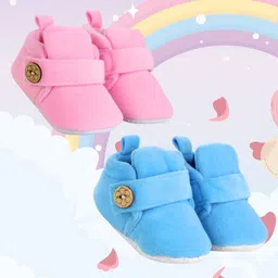 NESKA MODA Pack of 2 Unisex Kids Cotton Booties-image-75