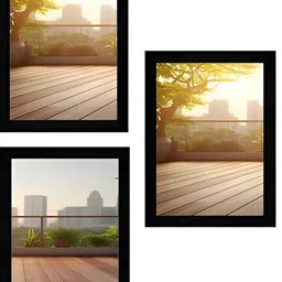 Indianara Grey & Black 5 Piece Wood Other Wall Paintings-image-14