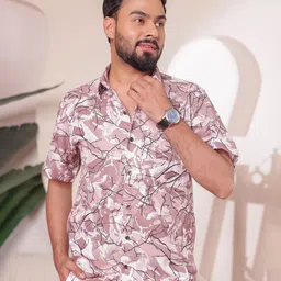 Stuffie Land Men Floral Printed Casual Shirt-image-70