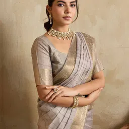 all about you Floral Printed Zari Saree-image-46