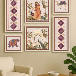 Art Street White & Brown 6 Pieces Paper Printed Wall Arts-picture-7