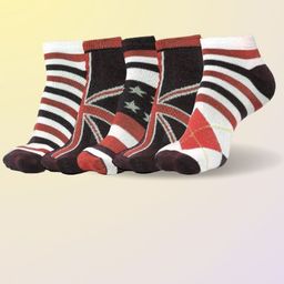MJE Men Pack Of 5 Patterned Ankle Length Socks-picture-36