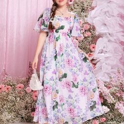 Billion Girls Floral Printed Flared Sleeve Fit & Flare Maxi Dress-image-49