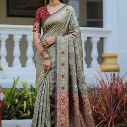 Dhyey Fashion Woven Design Zari Pure Silk Banarasi Saree-image-36