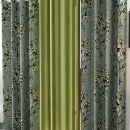 Galaxy Home Decor Green Set of 3 Floral Window Curtain-picture-30
