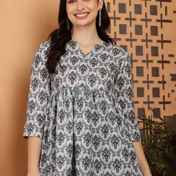RIG-TIE Floral Print Roll-Up Sleeves Crepe Empire Top-image-50