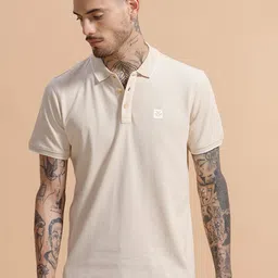 WROGN Polo Collar Short Sleeves Slim Fit Cotton T-shirt-image-27