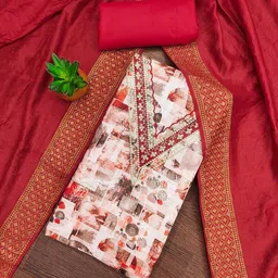 LeeliPeeri Designer Floral Embroidered Beads And Stones Unstitched Dress Material-image-99
