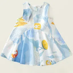 LULU & SKY Girls Conversational Print A-Line Cotton Dress-image-68