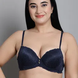 MAKCLAN Women Floral Medium Coverage Underwired Lightly Padded Underwired T-shirt Bra-image-21