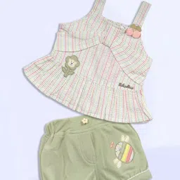 Babys Day Girls Striped Top with Shorts-image-13