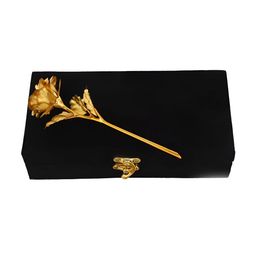 INTERNATIONAL GIFT Gold Toned Rose Flower With Leaf & Gift Box-image-99