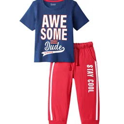 Honeyhap Boys Printed Pure Cotton Round Neck Half Sleeves Night Suit-picture-29