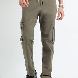 THE BEETEL HOUSE Men Relaxed Zipper Utility Cargos Trousers-image-15