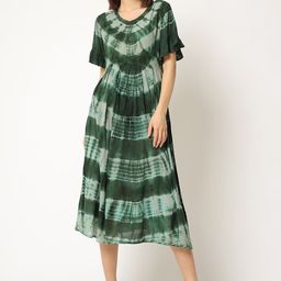 SAKURA Tie and Dye Fit & Flare Midi Dress-image-20