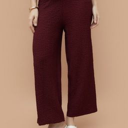 CODE by Lifestyle Women Textured Wide Leg Mid-Rise Parallel Trousers-picture-3