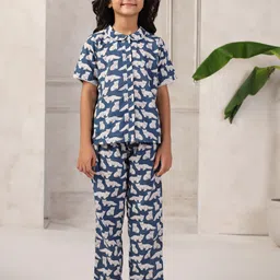 SANSKRUTIHOMES Girls Conversational Night suit SE-NSP-KID-153-Blue-image-9