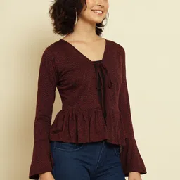 CORSICA Women Printed Crop Tie-Up Shrug-49