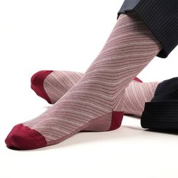 Theater Men Barber Stripes Mercerized Cotton Calf Length Formal Socks-image-16
