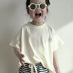 LULU & SKY Girls Printed Drop-Shoulder Sleeves Boxy T-shirt-image-82