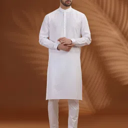 Modi Kurta Men Mandarin Collar Knee Length Regular A-Line Kurtas-picture-48