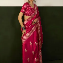 Mitera Ethnic Motifs Block Print Saree-11
