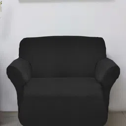 Kuber Industries Black Solid One Seater Sofa Covers-image-92
