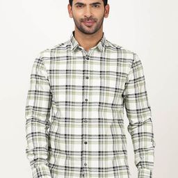 Indian Terrain Checked Spread Collar Slim Fit Classic Cotton Shirt-picture-12