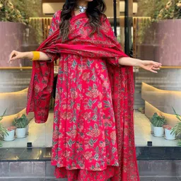 Anni Designer Women Floral Printed Regular Kurta with Palazzos & With Dupatta-12