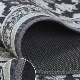 OBSESSIONS Charcoal-Black & Grey Printed Rectangular Bedside Runners image 3